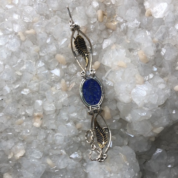 NWOT Carolyn Pollack Sterling Silver Brass Genuine Blue Lapis Gemstone Bracelet - Picture 8 of 9